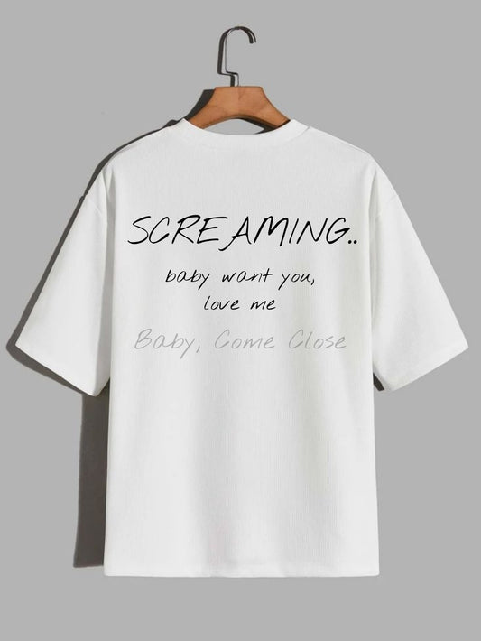 White 'SCREAMING' T-SHIRT